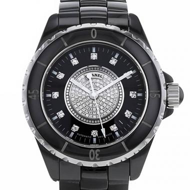Montre Chanel J12 en céramique noire et acier Vers  2009