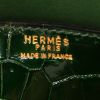 Bolso para llevar al hombro o en la mano Hermès Cocarde en cocodrilo verde y negro - Detail D4 thumbnail