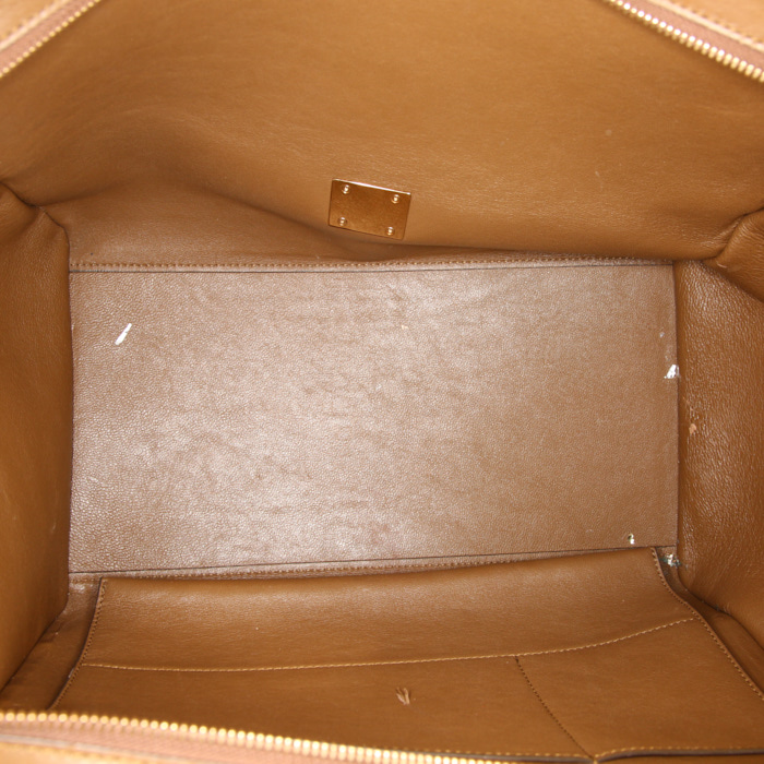 Borsa Celine Trapeze modello grande in pelle bianca e marrone e camoscio rosso - Detail D2