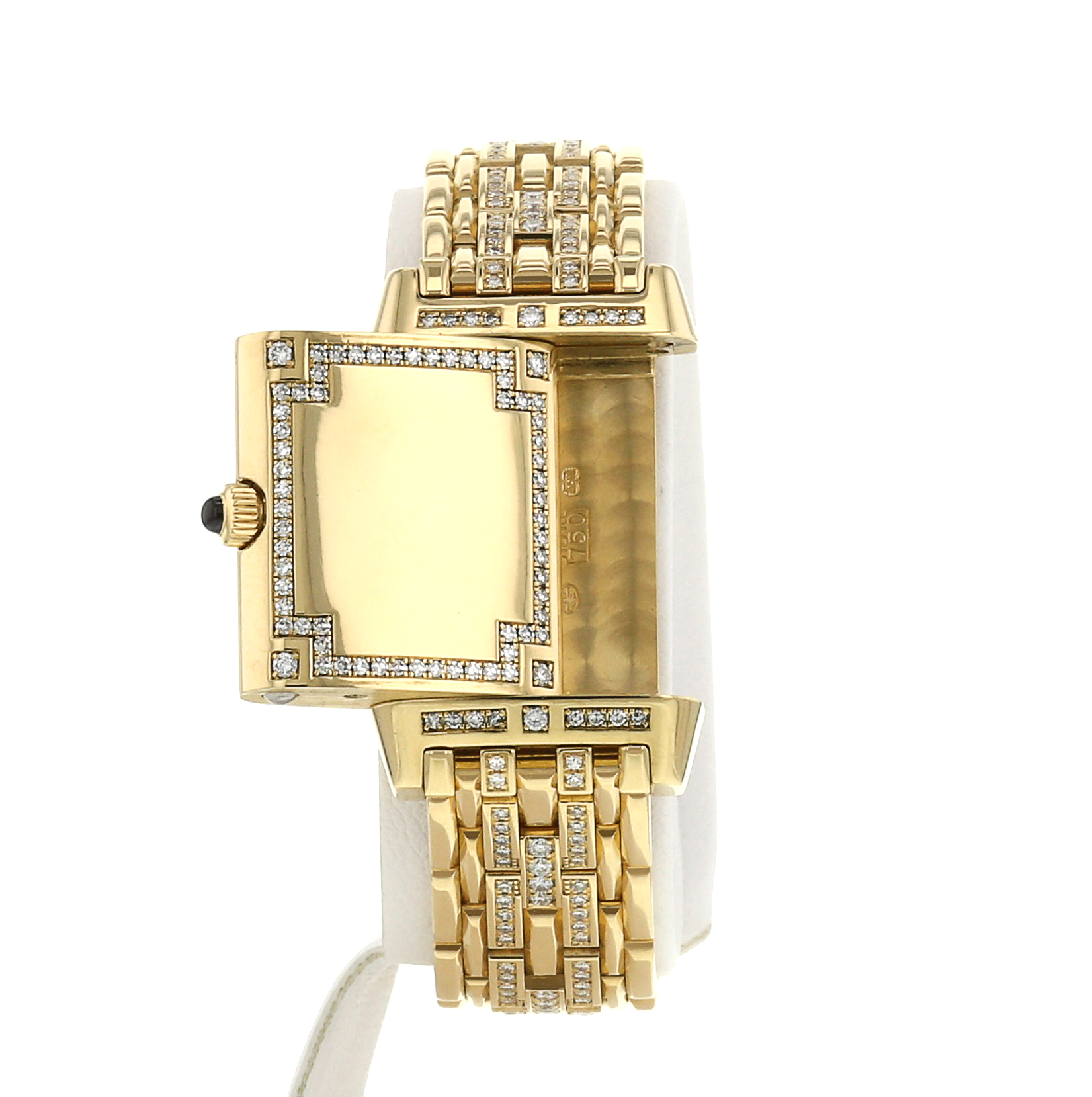 Reloj Jaeger Lecoultre Reverso de oro amarillo 18k y diamantes Ref :  265.1.86 Circa  1998