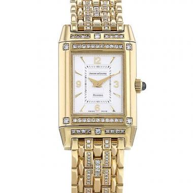 Montre Jaeger Lecoultre Reverso en or jaune 18k et diamanté Ref :  265.1.86 Vers  1998