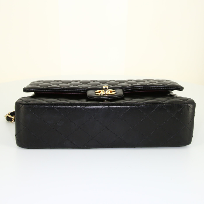 Borsa a tracolla Chanel Timeless jumbo in pelle verniciata nera - Detail D5