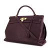 Hermes Kelly 40 cm bag worn on the shoulder or carried in the hand in plum togo leather - 00pp thumbnail