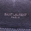 Sac bandoulière Saint Laurent College grand modèle en tissu brodé bicolore beige et blanc et cuir noir - Detail D4 thumbnail