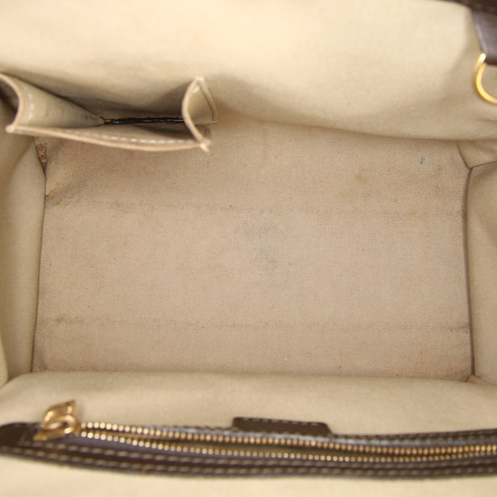 Bolso de mano Louis Vuitton Joséphine modelo pequeño en lona Monogram Idylle verde y cuero marrón - Detail D2