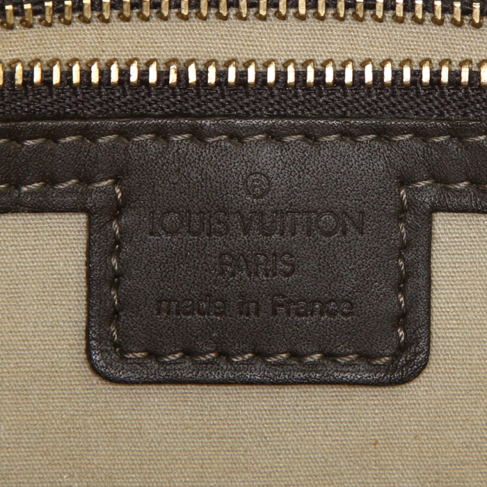 Bolso de mano Louis Vuitton Joséphine modelo pequeño en lona Monogram Idylle verde y cuero marrón - Detail D3