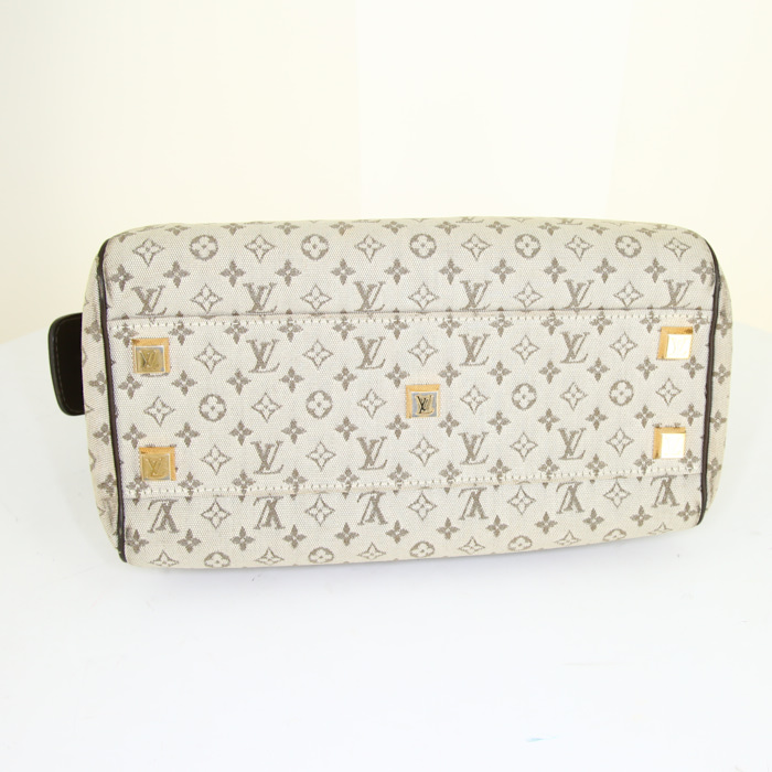 Bolso de mano Louis Vuitton Joséphine modelo pequeño en lona Monogram Idylle verde y cuero marrón - Detail D4