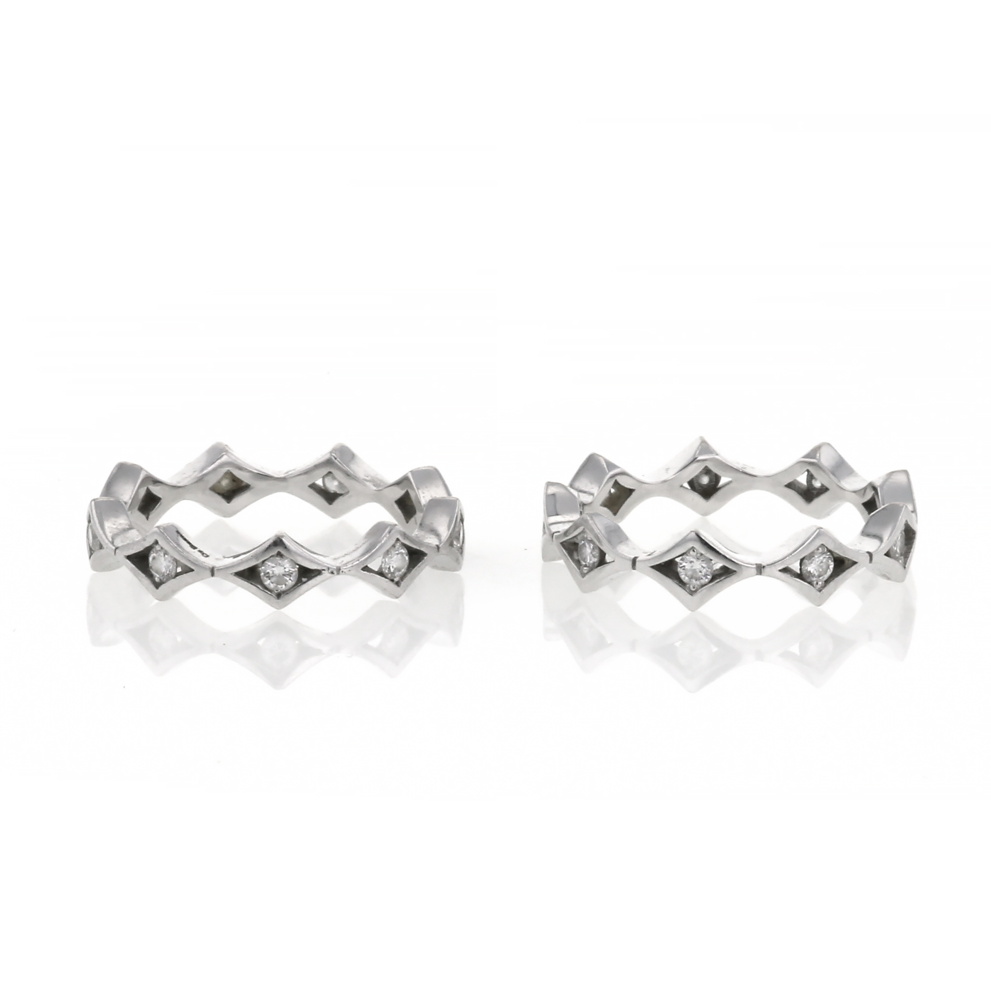 De Beers double ring in white gold and diamonds - Detail D2