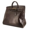 Bolsa de viaje Hermes Haut à Courroies - Travel Bag en cuero box marrón - 00pp thumbnail