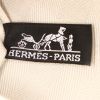 Hermès Valparaiso handbag in cream color leather and cream color canvas - Detail D3 thumbnail
