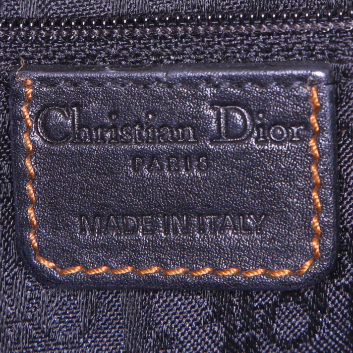 Borsa da spalla o a mano Dior Gaucho in pelle marrone e profili - Detail D3