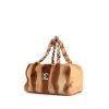 Bolso de mano Chanel Petit Shopping en piel de potro bicolor beige arcilla y marrón y cuero beige - 00pp thumbnail