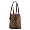 Louis Vuitton Bucket handbag in ebene damier canvas and brown leather - 00pp thumbnail