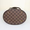 Borsa Louis Vuitton Bucket in tela a scacchi ebana e pelle marrone - Detail D4 thumbnail