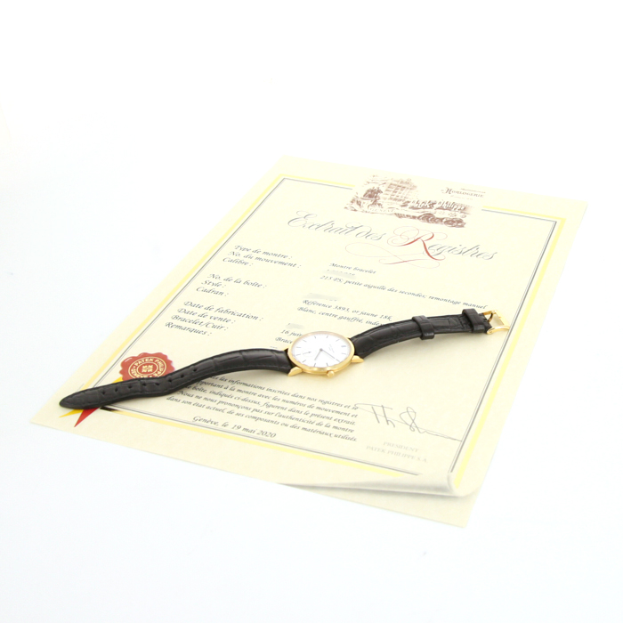 Patek Philippe Calatrava watch in yellow gold Ref:  3893 Circa  1988 - Detail D2