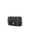 Chanel Timeless Classic handbag in navy blue quilted grained leather - 00pp thumbnail