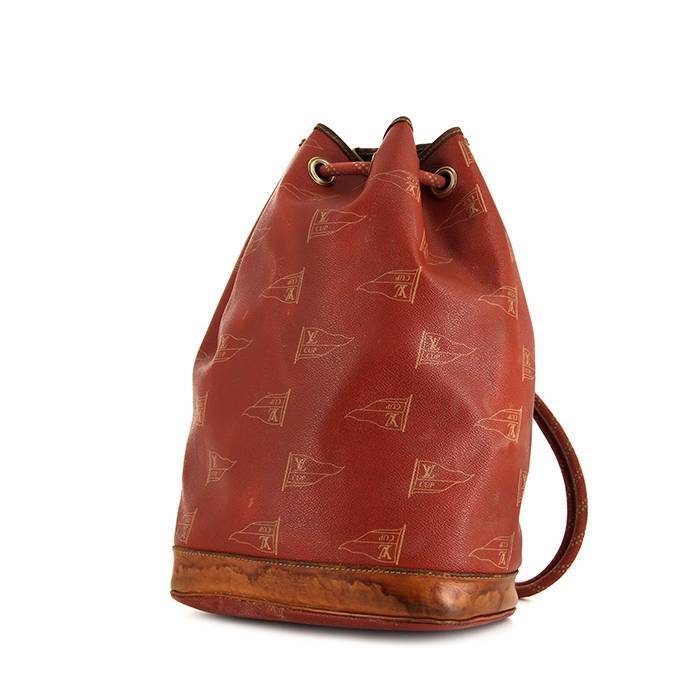 Louis Vuitton America's Cup travel bag in orange logo canvas and natural  leather