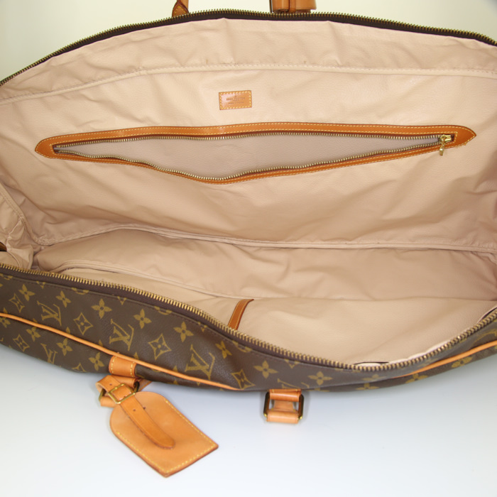 Louis Vuitton tennis bag in monogram canvas and natural leather - Detail D3