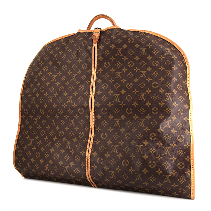 Funda protectora para ropa Louis Vuitton Porte-habits en lona Monogram y cuero natural - Detail D1