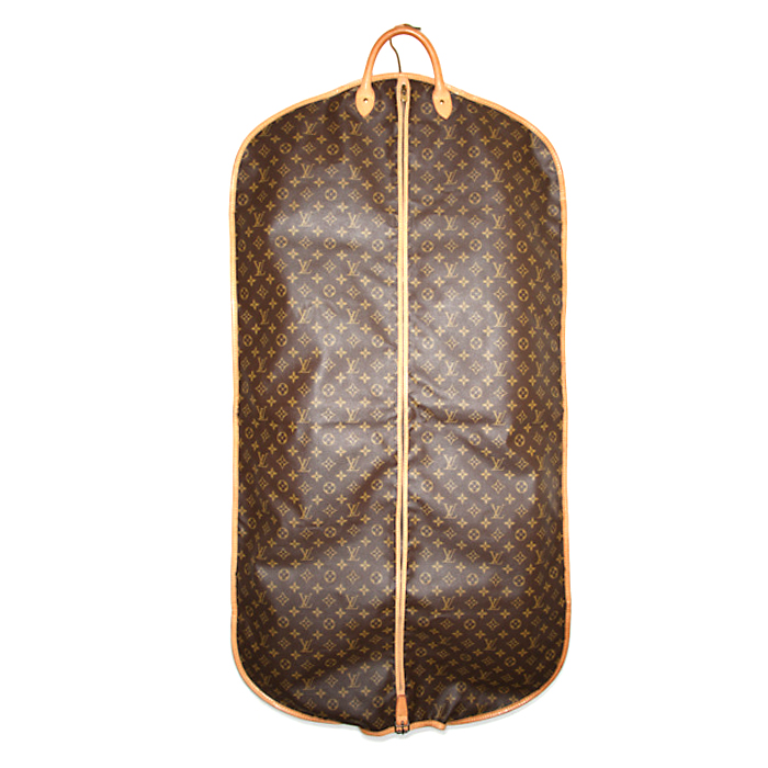 Porta abiti Louis Vuitton Porte-habits in tela monogram e pelle naturale - Detail D3