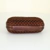 Bottega Veneta Knot pouch in brown braided leather - Detail D4 thumbnail