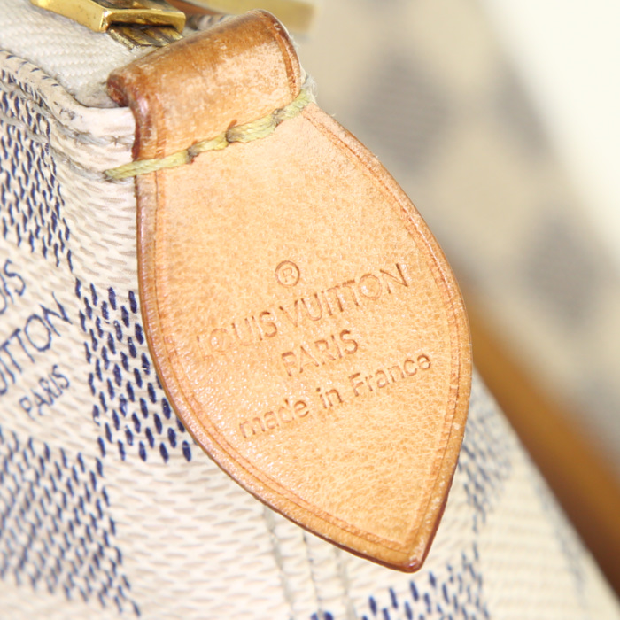 Borsa Louis Vuitton Saleya in tela a scacchi e pelle naturale - Detail D3