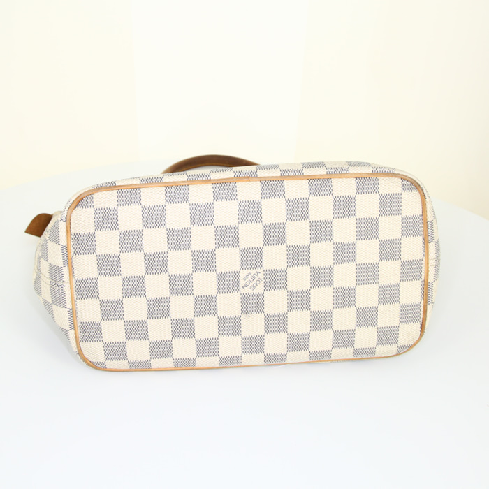 Borsa Louis Vuitton Saleya in tela a scacchi e pelle naturale - Detail D4