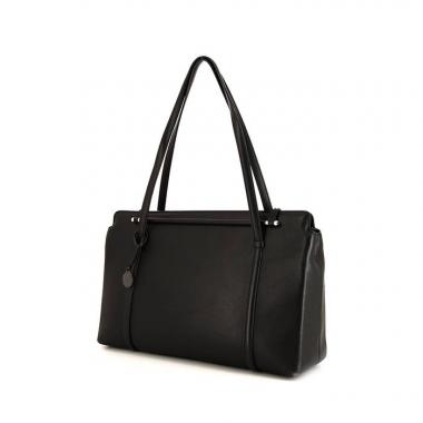 Borsa da spalla o a mano Cartier Cabochon in pelle martellata nera