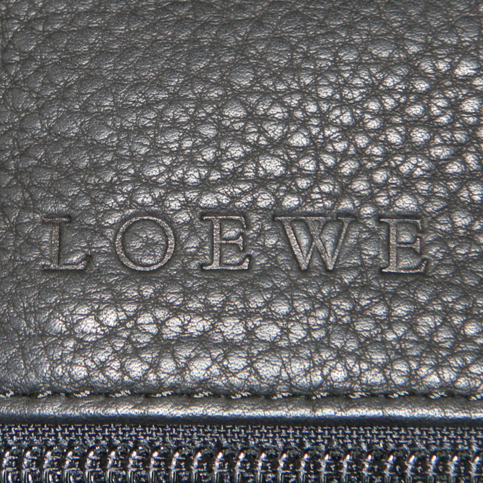 Bolso de mano Loewe Amazona modelo grande en cuero negro y ante negro - Detail D3