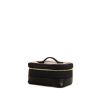 Chanel Vanity vanity case in black leather and black canvas - 00pp thumbnail