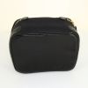 Chanel Vanity vanity case in black leather and black canvas - Detail D4 thumbnail