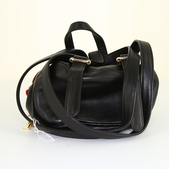 Sac à dos Dior Vintage en cuir noir - Detail D4