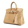 Hermes Birkin 35 cm handbag in beige Ficelle porosus crocodile - 00pp thumbnail