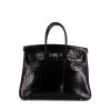 Hermes Birkin 35 cm handbag in black porosus crocodile - 360 thumbnail