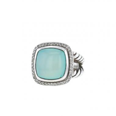 Anello David Yurman Albion in argento e quarzo blu
