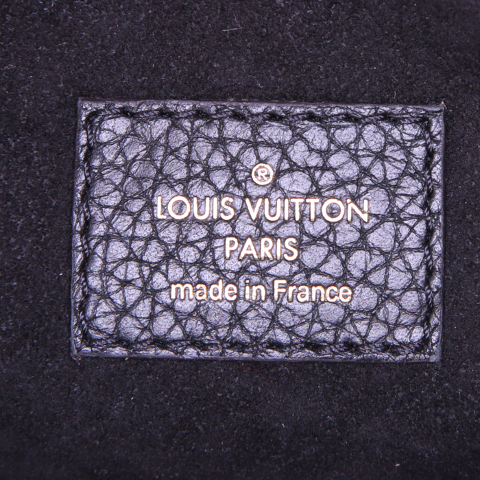 Sac à main Louis Vuitton Retiro en toile monogram marron et cuir noir - Detail D4