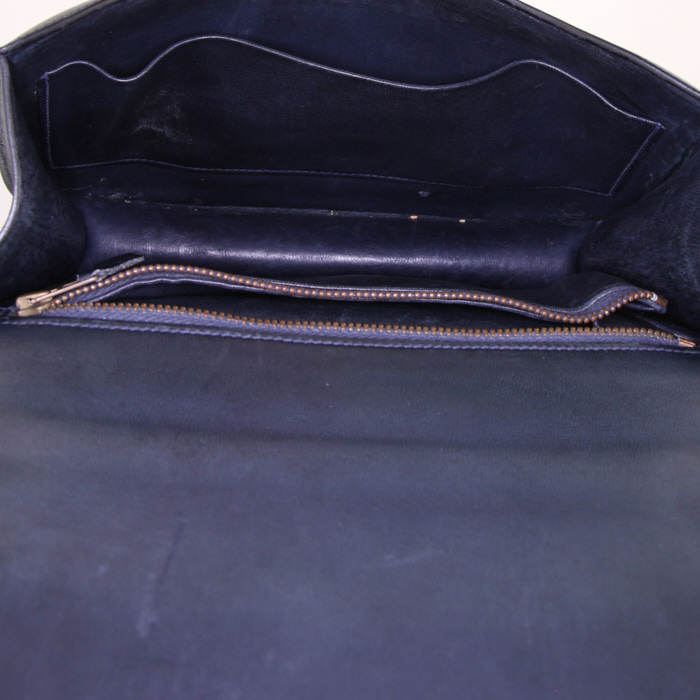 Hermes Hermes Constance handbag in navy blue box leather - Detail D3