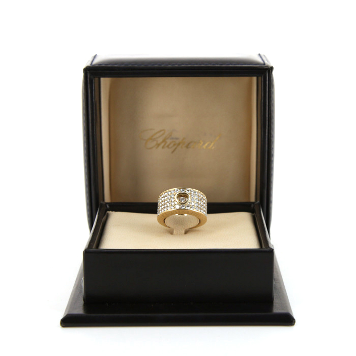 Bague bandeau Chopard Happy Diamonds en or jaune et diamants - Detail D2