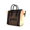 Celine Luggage large model handbag in khaki, black and nude tricolor leather - 00pp thumbnail