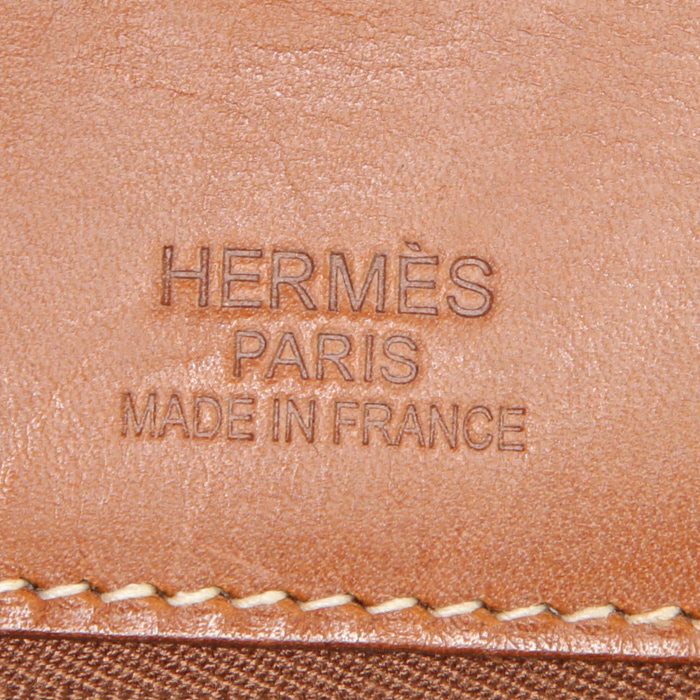 Sac à main Hermès Birkin Grizzly en cuir Barénia gold et veau doblis gold - Detail D3