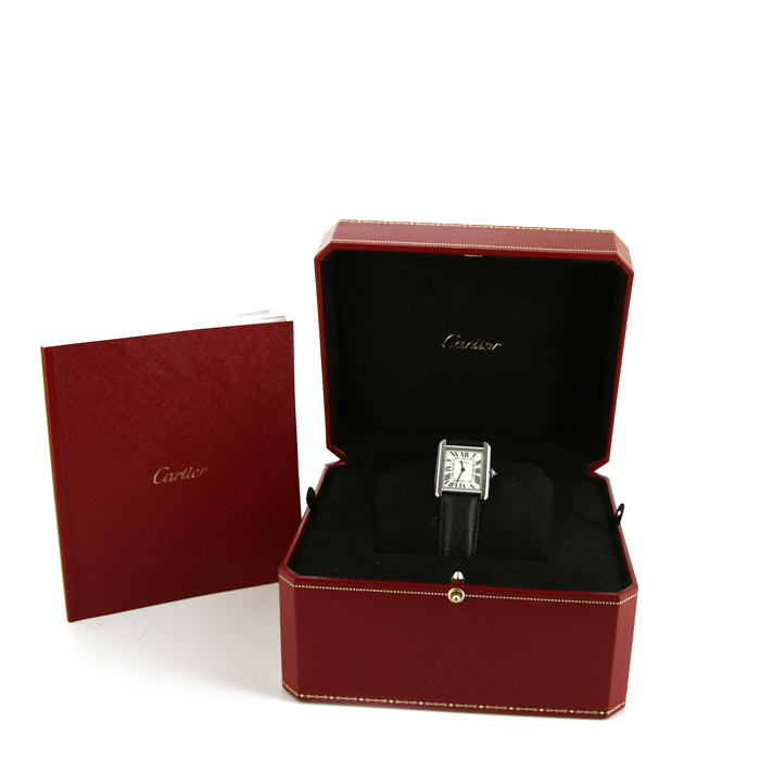 Cartier Tank Solo  small model watch in stainless steel Ref:  3170 Circa  2019 - Detail D2