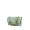 Chanel Timeless Classic bag worn on the shoulder or carried in the hand in Almond green quilted leather - 00pp thumbnail