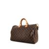 Borsa weekend Louis Vuitton Speedy 40 cm in tela monogram cerata marrone e pelle naturale - 00pp thumbnail