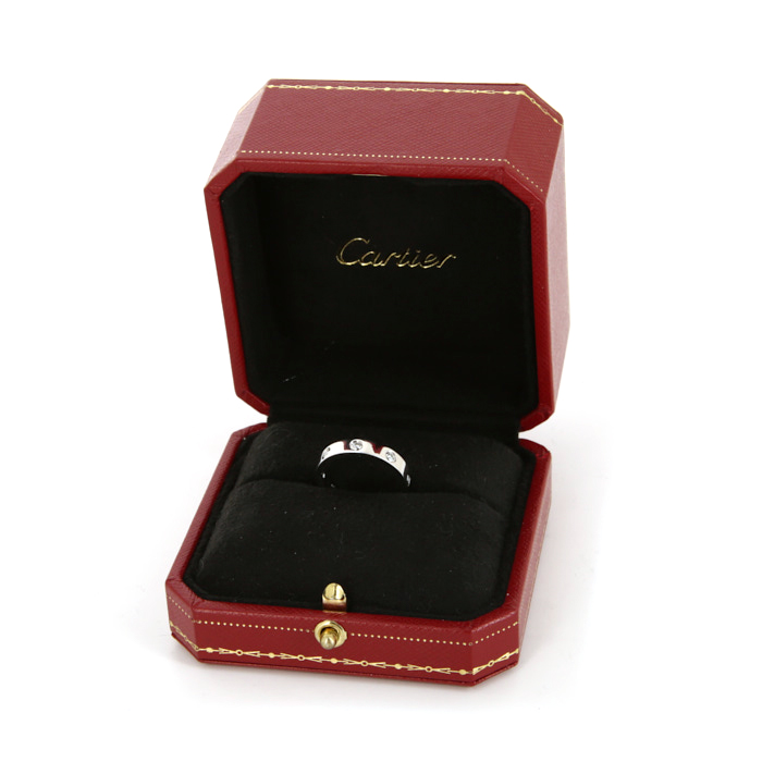 Cartier Love small model ring in white gold and diamonds, size 55 - Detail D2