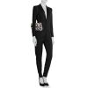 Borsa Chanel Timeless Classic in jersey bianco e nero con motivo e PVC viola - Detail D2 thumbnail