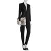 Chanel Timeless Maxi Jumbo handbag in black and white woollen fabric - Detail D2 thumbnail