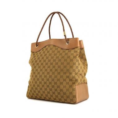 Bolso Cabás Gucci Gifford en lona Monogram beige miel y cuero beige