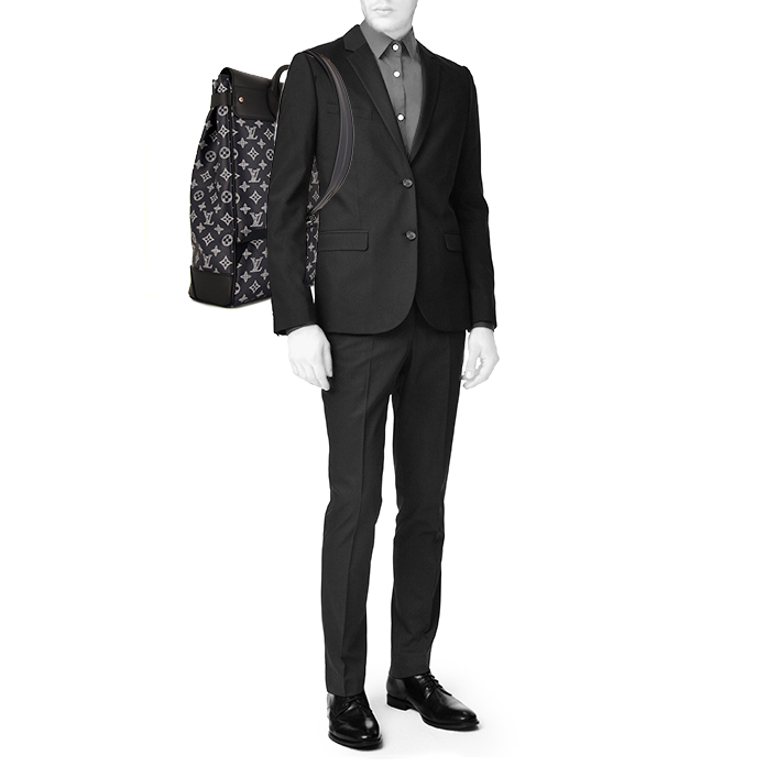 Sac de week end Louis Vuitton Steamer Bag en toile monogram et cuir noir - Detail D1