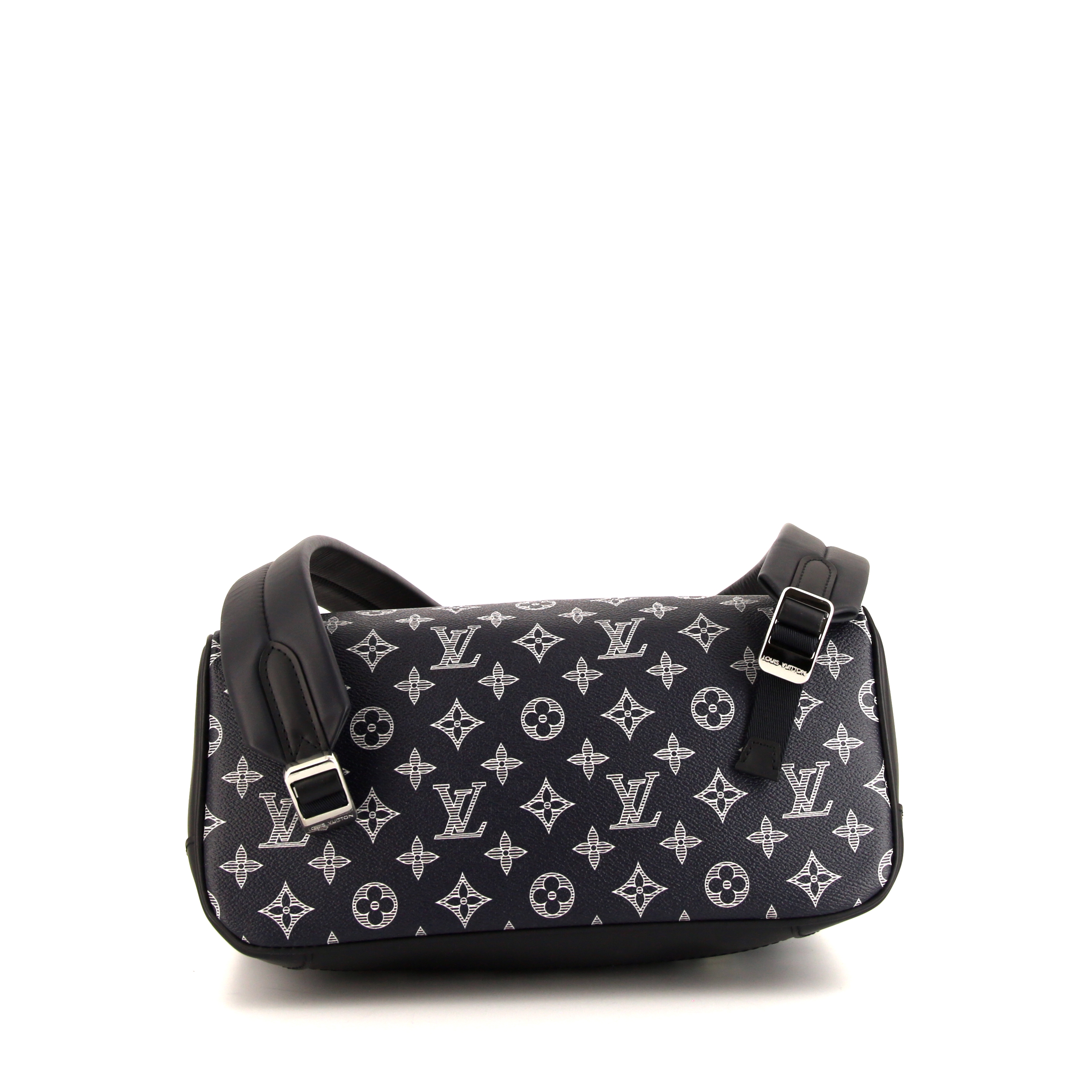 Louis Vuitton Steamer Bag weekend bag in monogram canvas and black leather - Detail D4