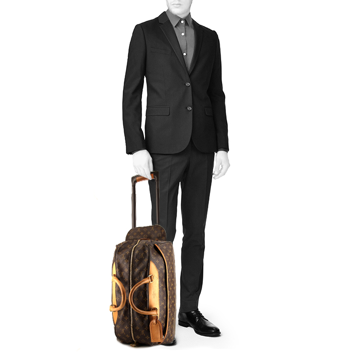 Louis Vuitton Eole travel bag in brown monogram canvas and natural leather - Detail D2